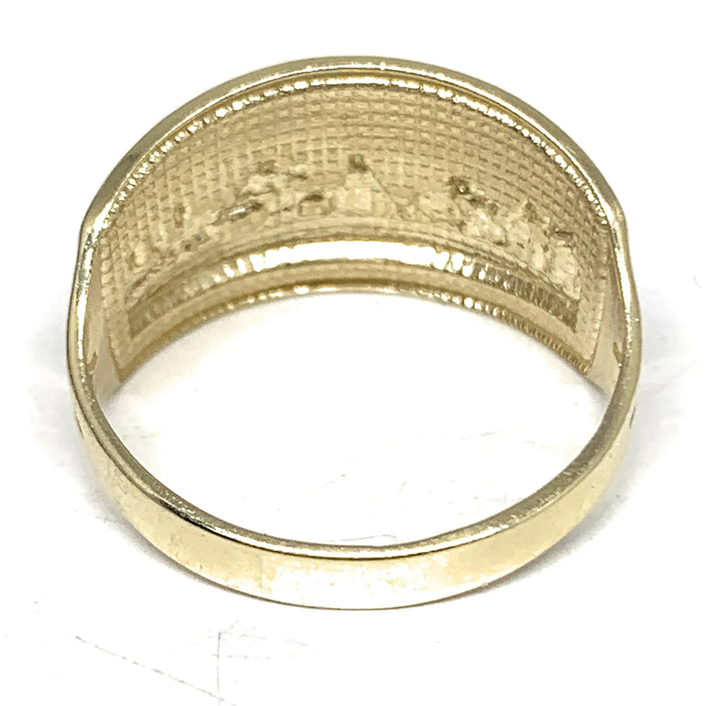 10k Solid Gold Yellow & White Gold Wide Last Supper Ring