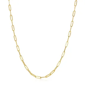 14K Yellow Gold Wide Paperclip Chain (3.3mm)-rx92376-16.25