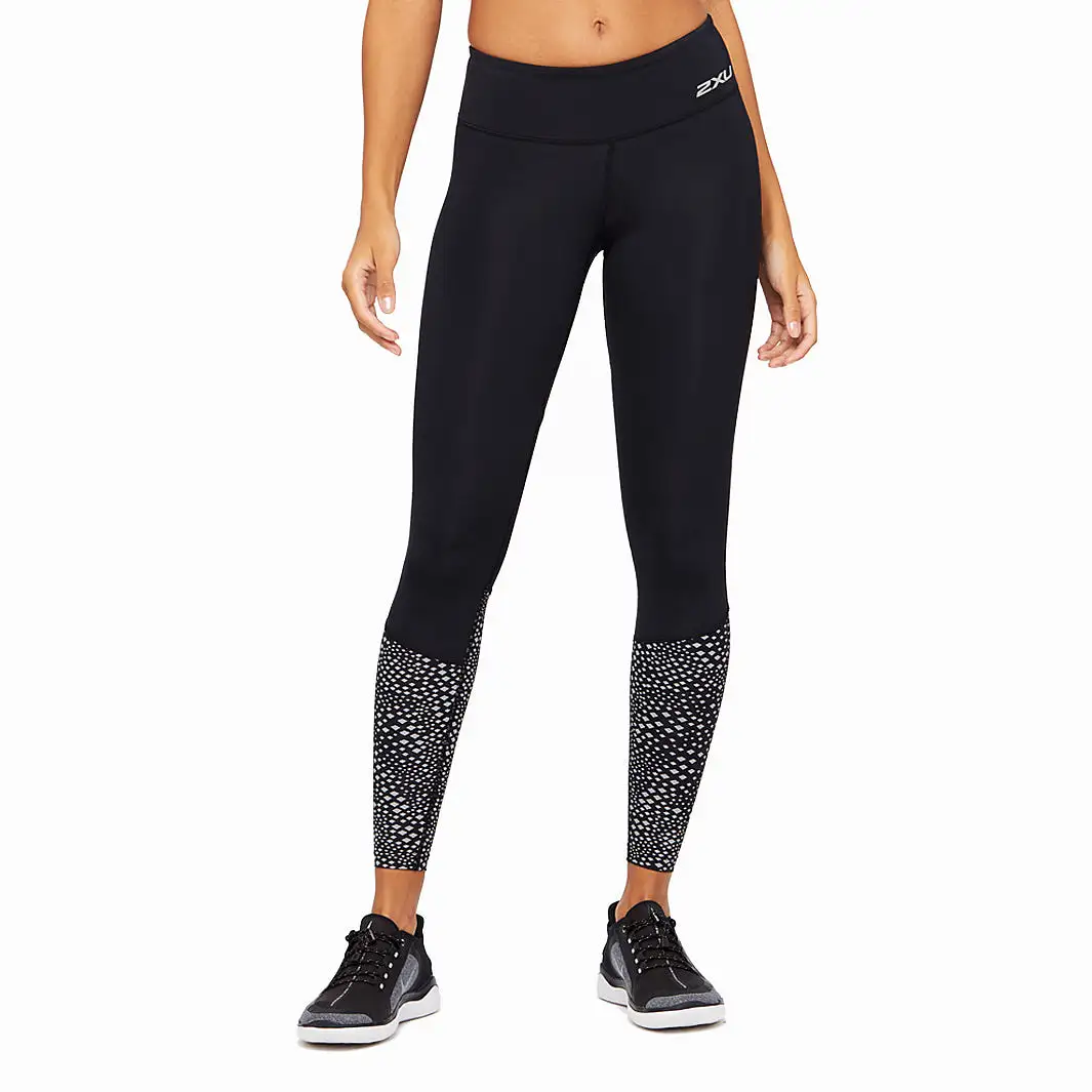 2XU Women's Reflect Run Mid-rise Compression Tight-WA5364B (BLK/SGR)