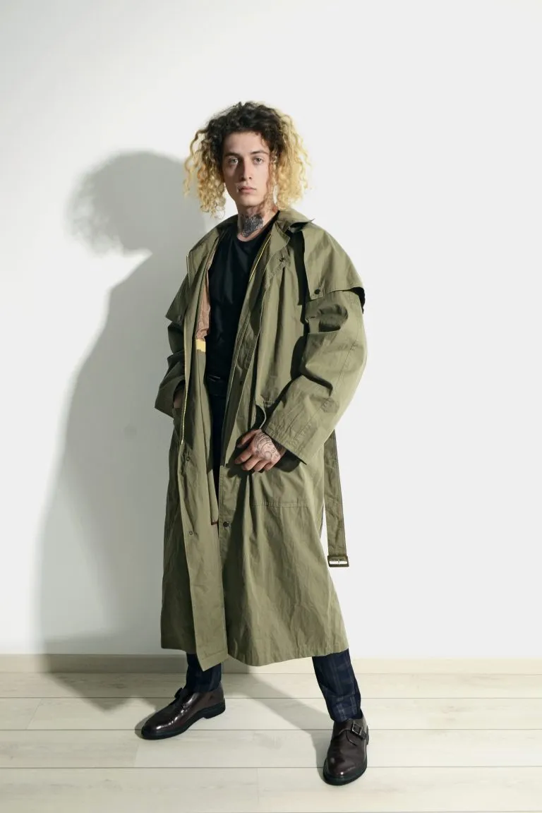 80s retro detective trench coat khaki