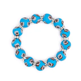 African American Santa Large Bead Crystal Bracelet