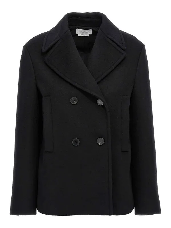 Alexander Mcqueen Felt Double-Breasted Coat