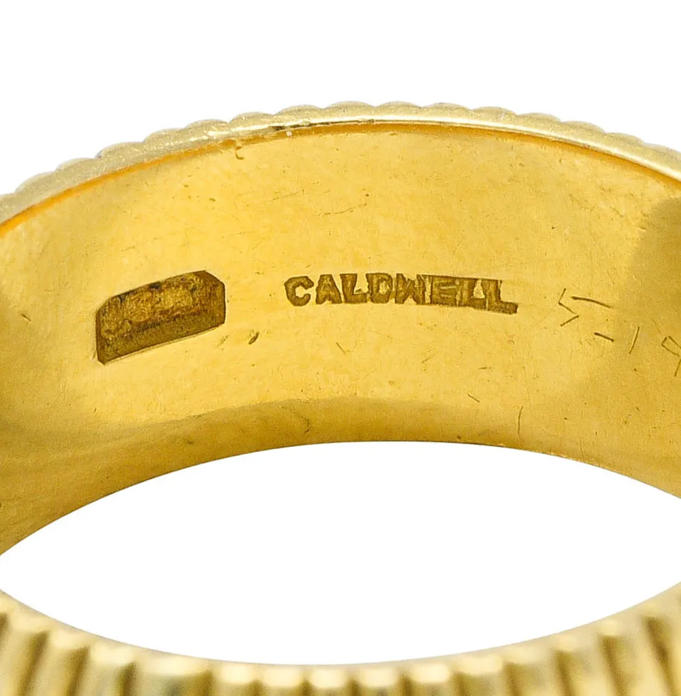 Antique J.E. Caldwell 18 Karat Gold Ribbed Band Unisex Ring Circa 1905