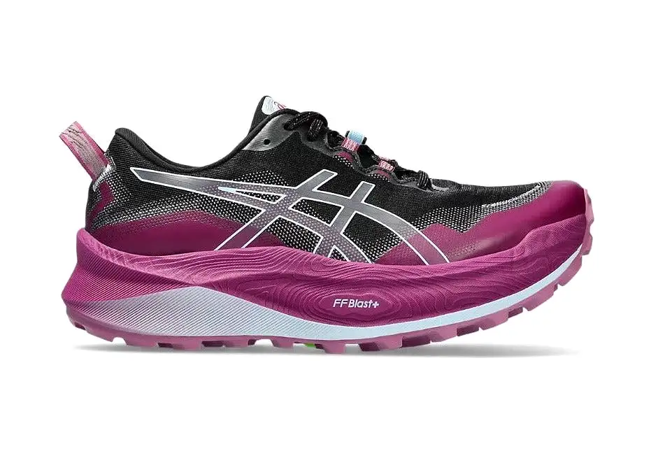 Asics Trabuco Max 3 (B Width) - Black/Light Blue (Womens)