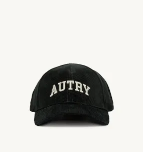 AUTRY APPAREL WOMAN  BASEBALL CAP IN EMBROIDERED GREEN CORDUROY