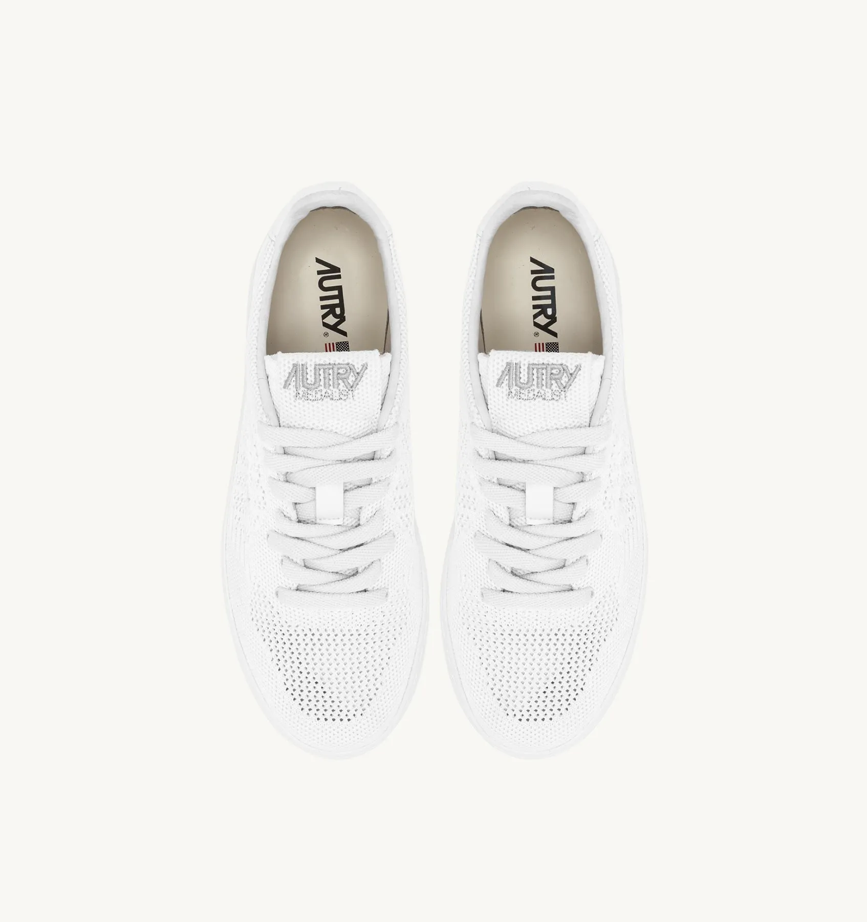 AUTRY EDITOR'S PICKS WOMAN WOMAN  EASEKNIT MEDALIST LOW SNEAKERS IN WHITE FABRIC