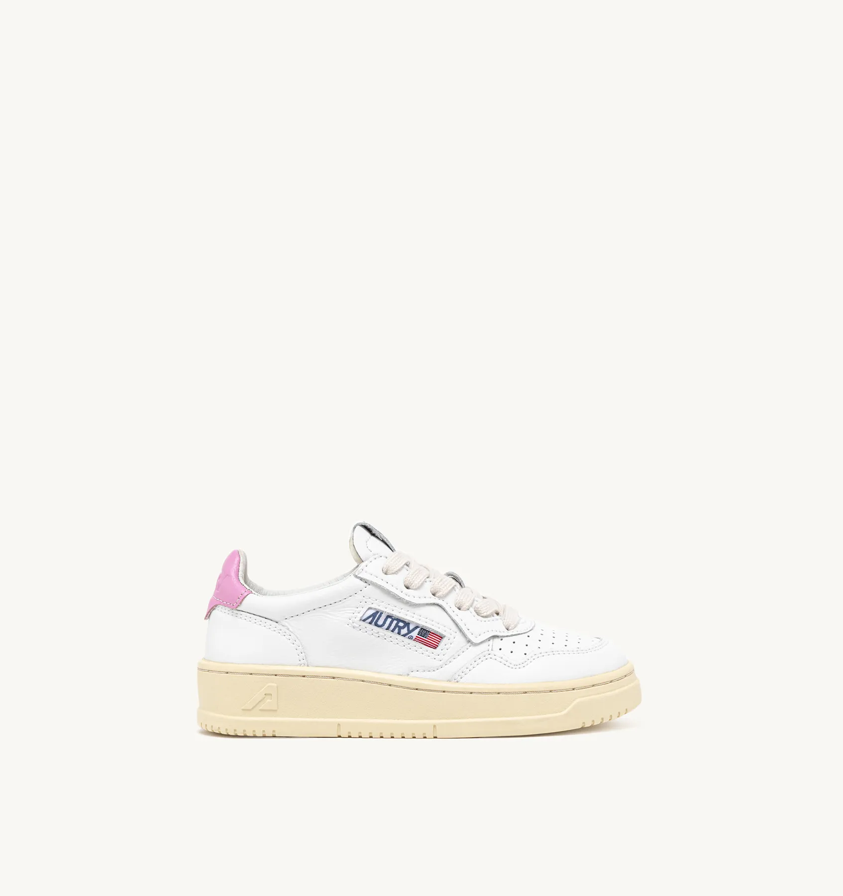 AUTRY SNEAKERS KID  MEDALIST KIDS' LOW SNEAKERS IN WHITE AND PINK LEATHER