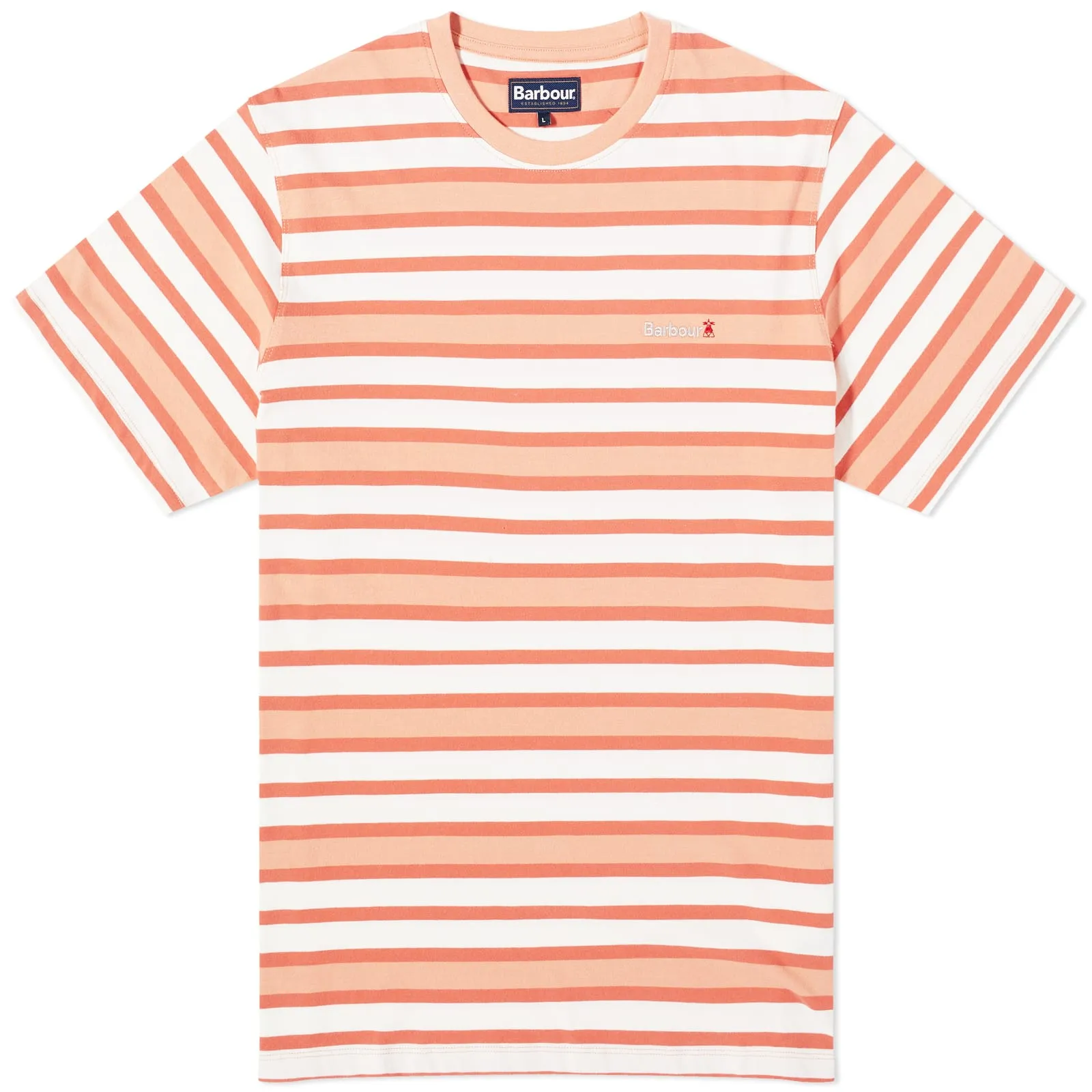 Barbour Crundale Stripe T-ShirtFaded Orange