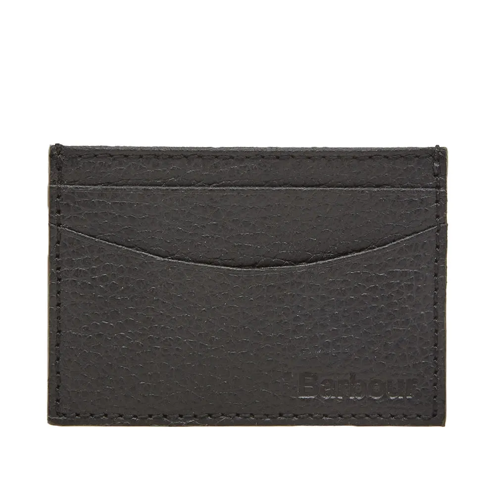 Barbour Grain Leather Card HolderBlack