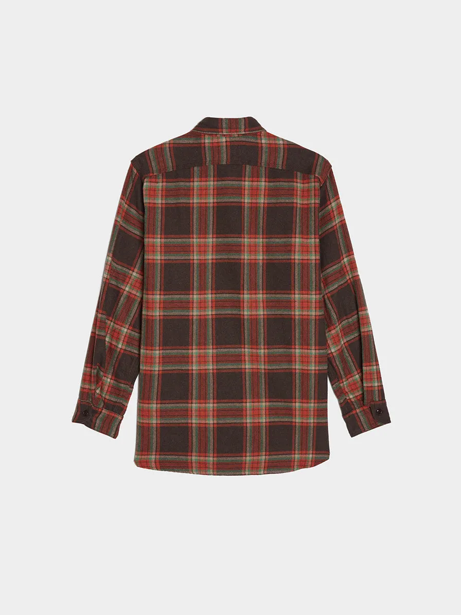 Big Plaid Heavy Twill Work Shirt, Brown