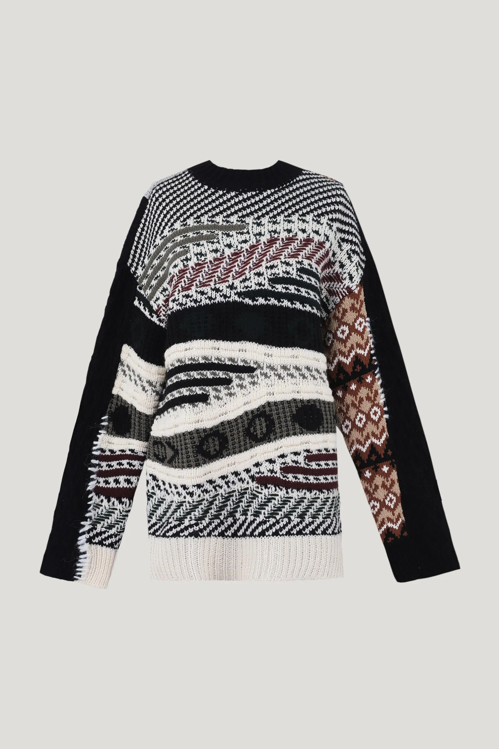 Black Knitted Sautron Jacquard Sweater