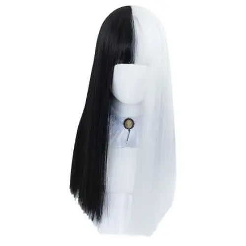 Black White Split Wig MK14966