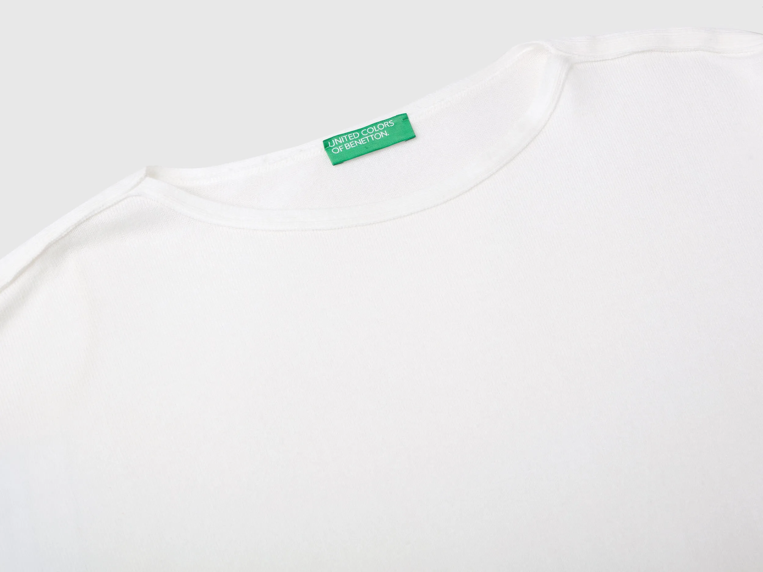 Boat neck sweater - Creamy White | Benetton