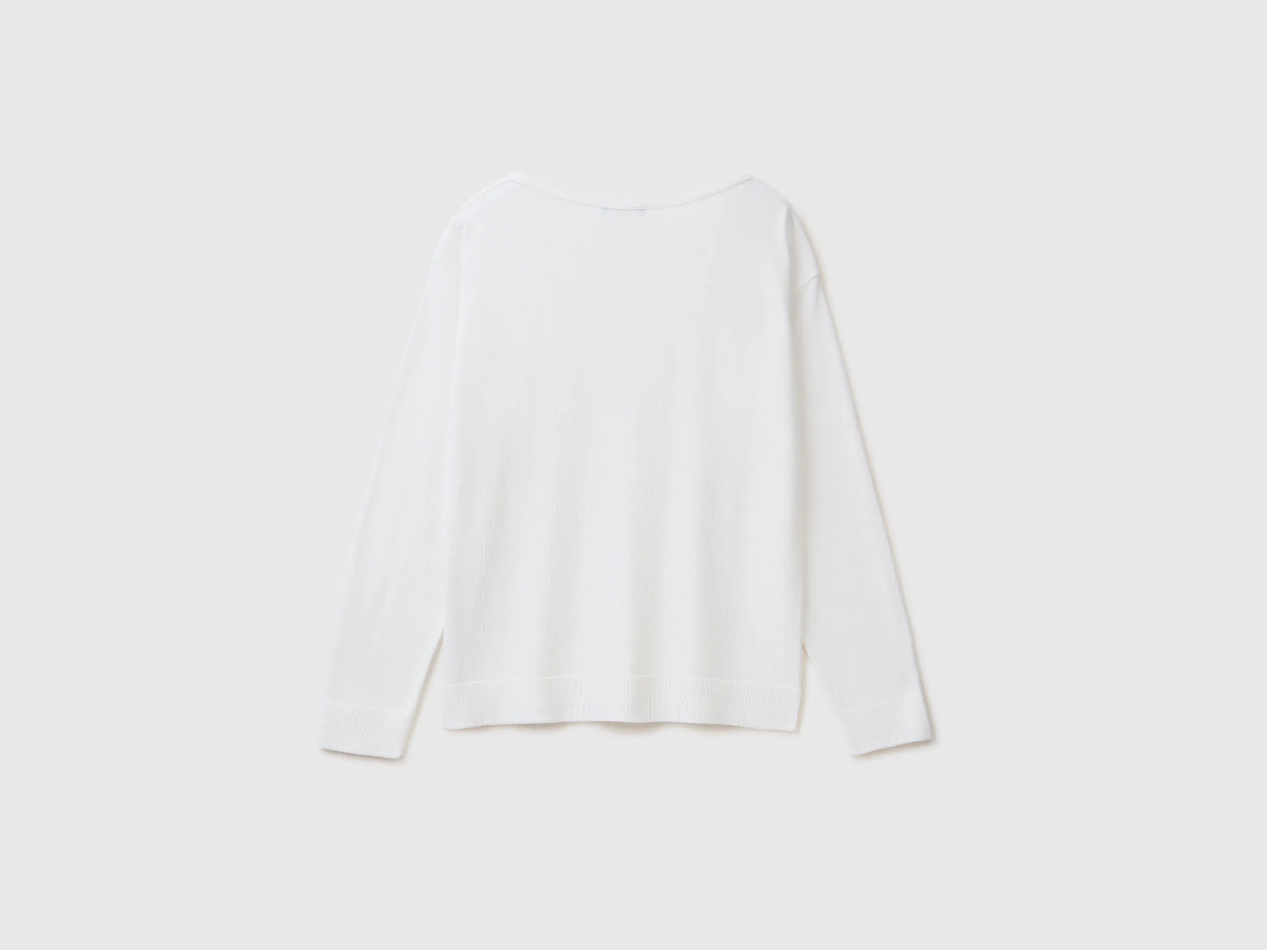 Boat neck sweater - Creamy White | Benetton