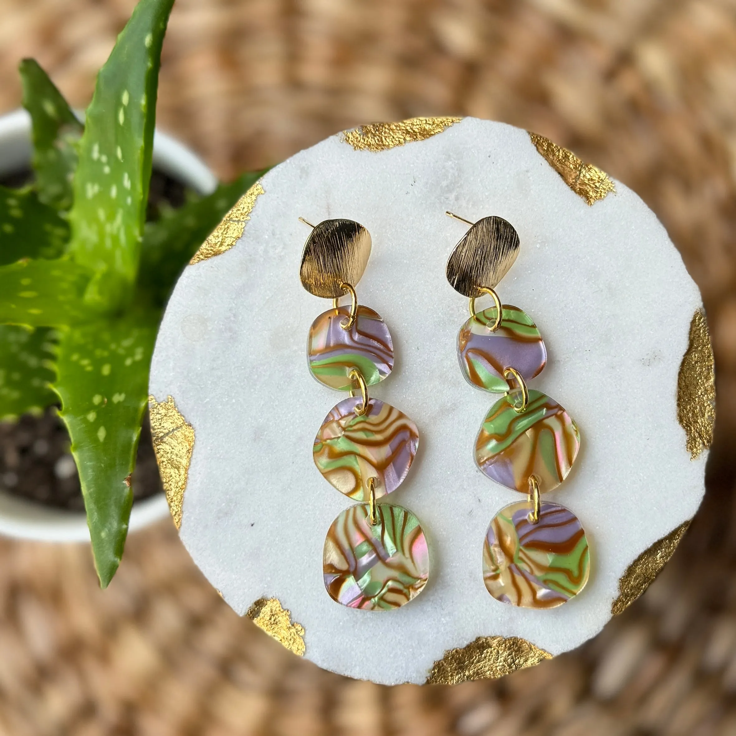 Boulder Stacks - Groovy Zebra - Statement Earrings