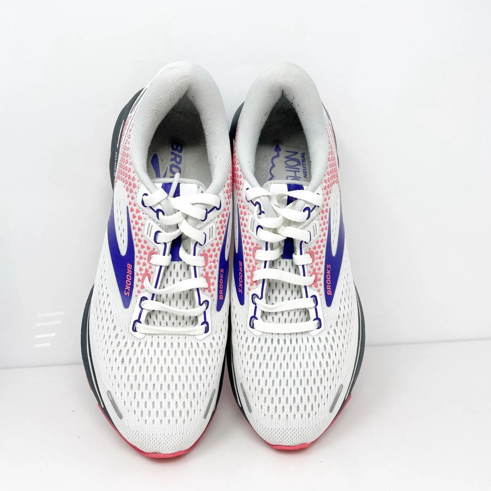 Brooks Womens Ghost 14 1203561B192 White Running Shoes Sneakers Size 6.5 B