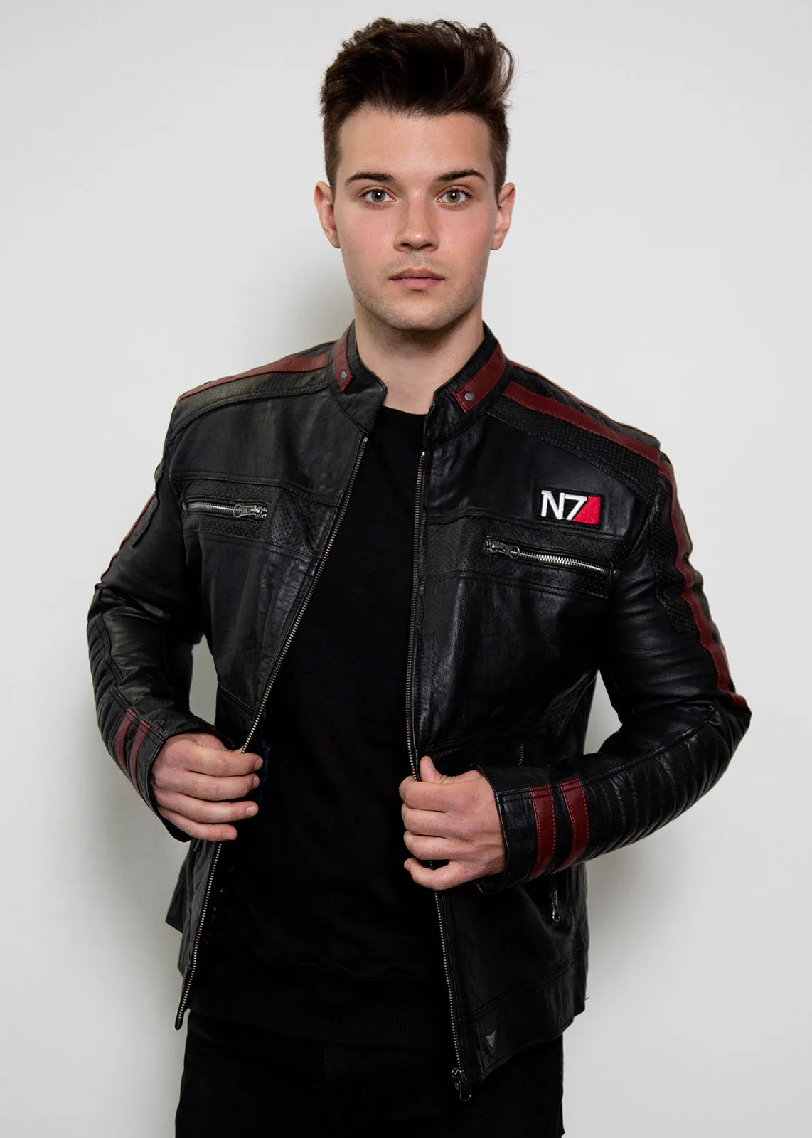 Buy Mens Commander Shepard Mass Effect N7 Leather Jacket | BioWare