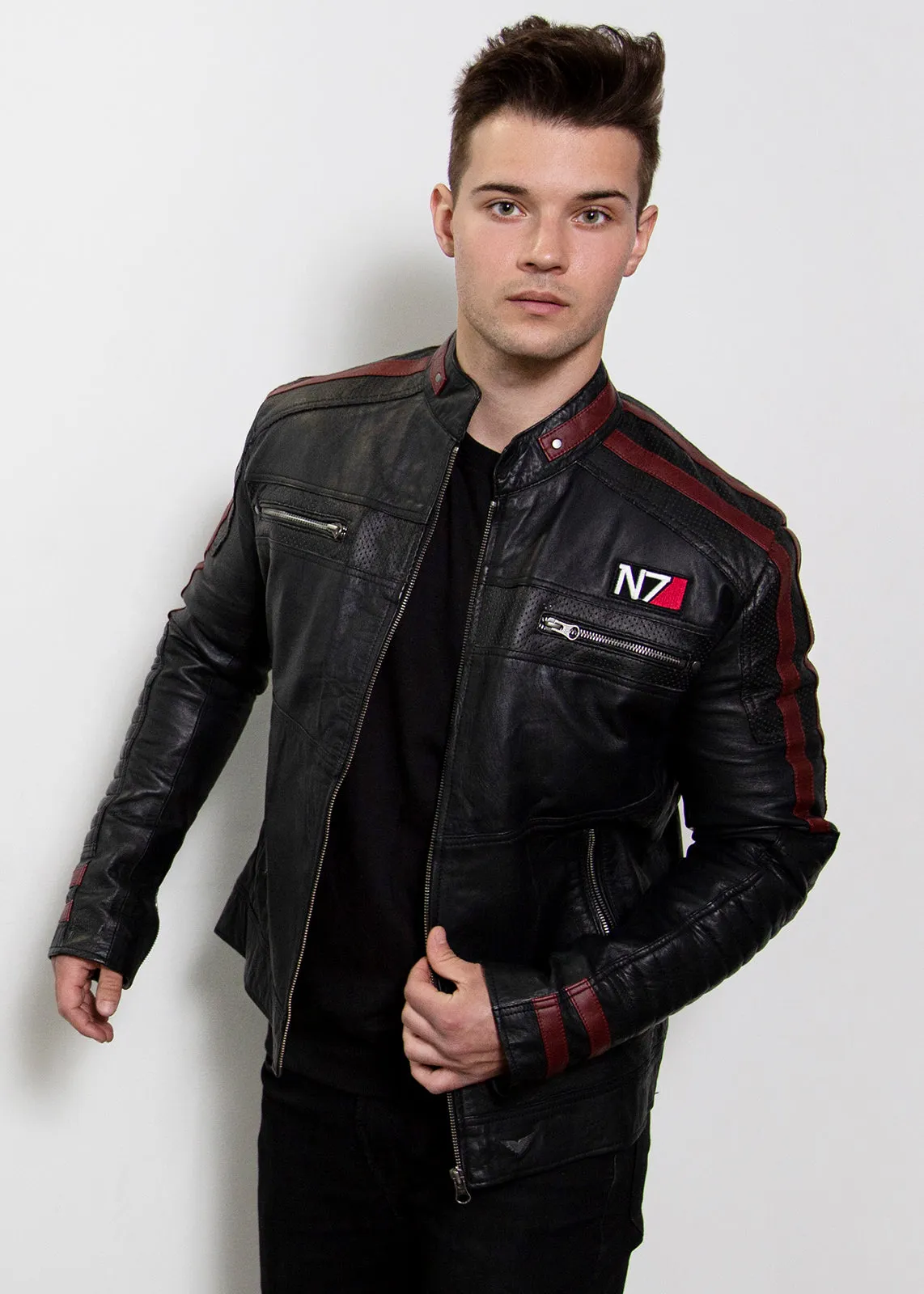 Buy Mens Commander Shepard Mass Effect N7 Leather Jacket | BioWare