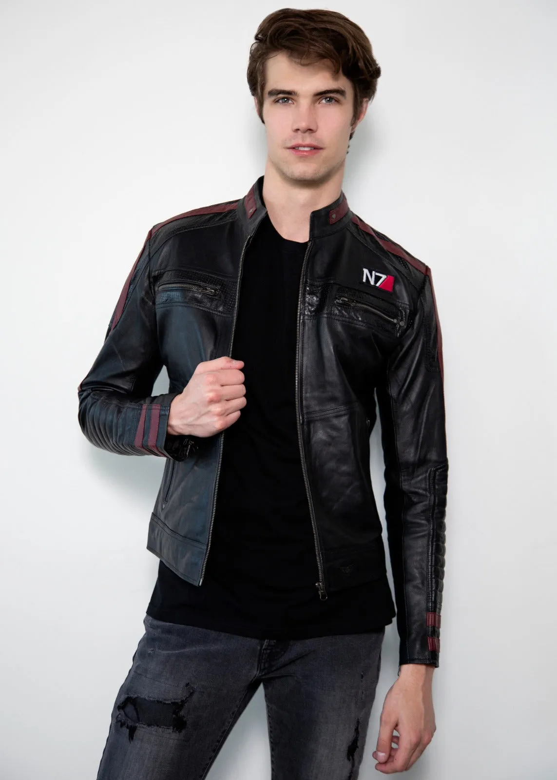 Buy Mens Commander Shepard Mass Effect N7 Leather Jacket | BioWare