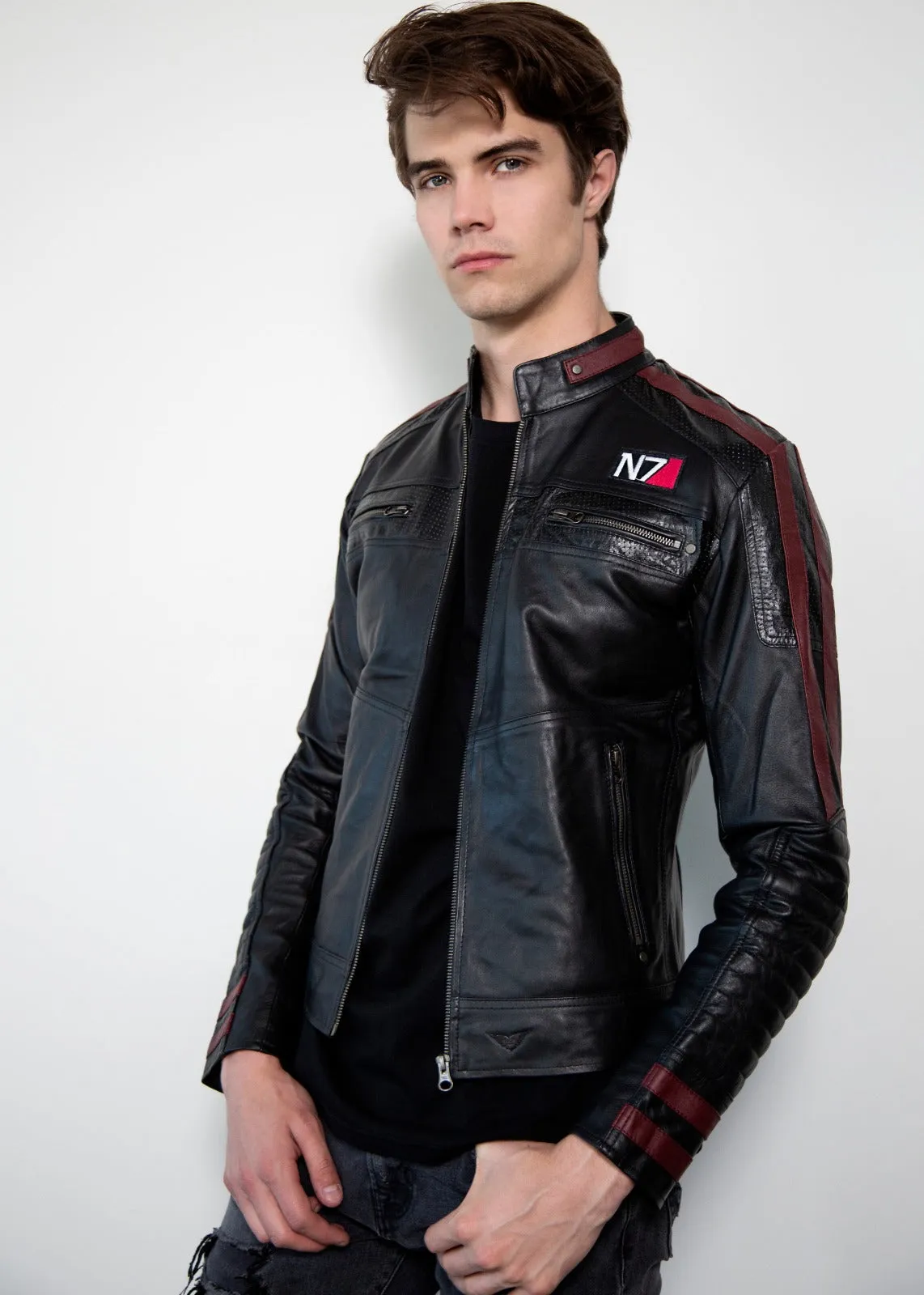 Buy Mens Commander Shepard Mass Effect N7 Leather Jacket | BioWare