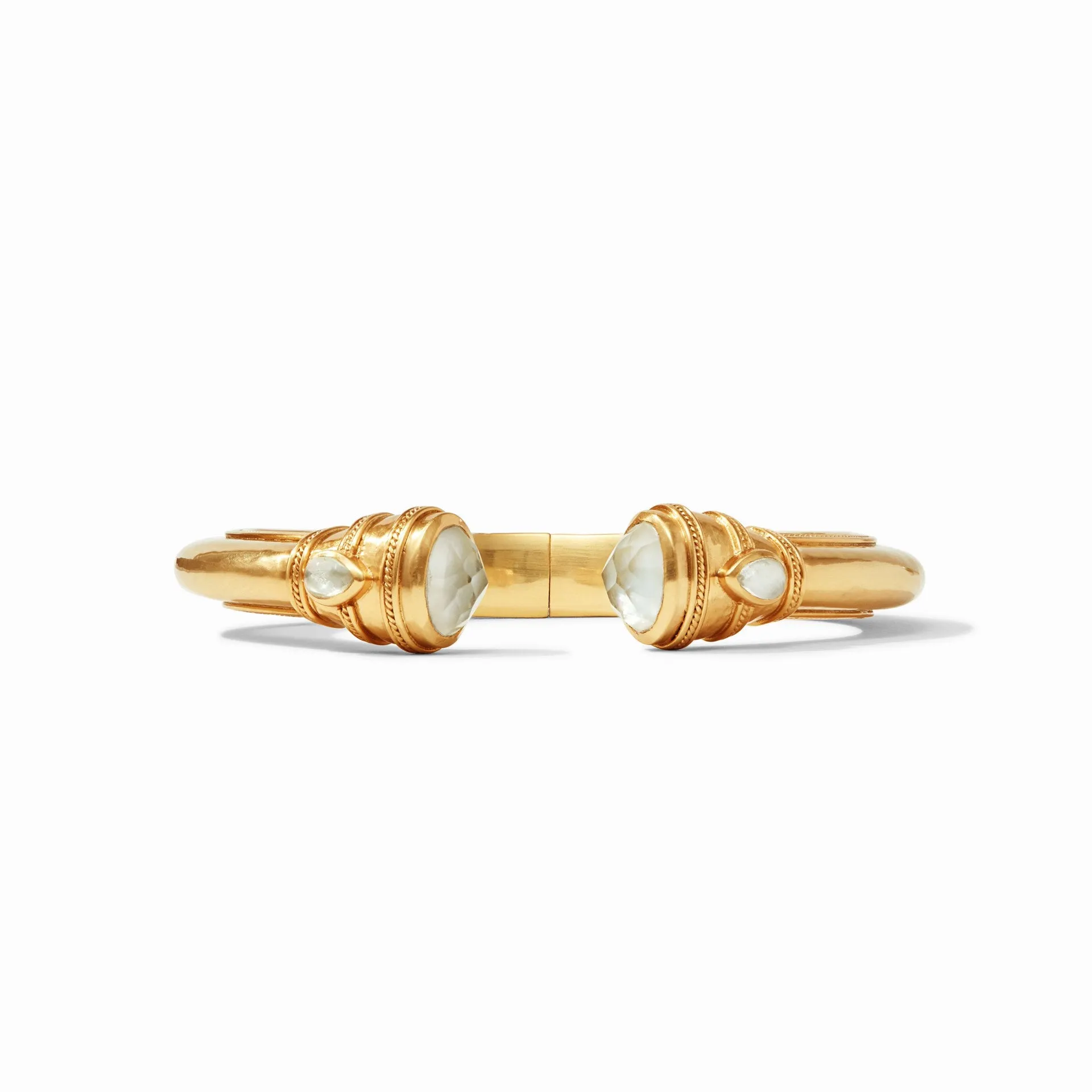 Cannes Demi Cuff Gold Iridescent Clear Crystal by Julie Vos