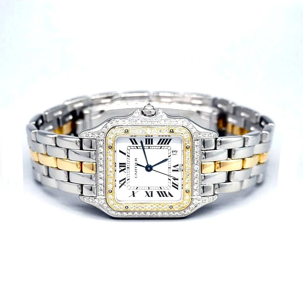 CARTIER PANTHERE 27mm 1 Row Gold Quartz 1.27TCW DIAMOND Watch