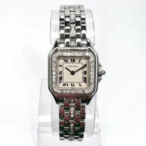 CARTIER PANTHERE Quartz 23mm Steel 0.55TCW Diamond Watch