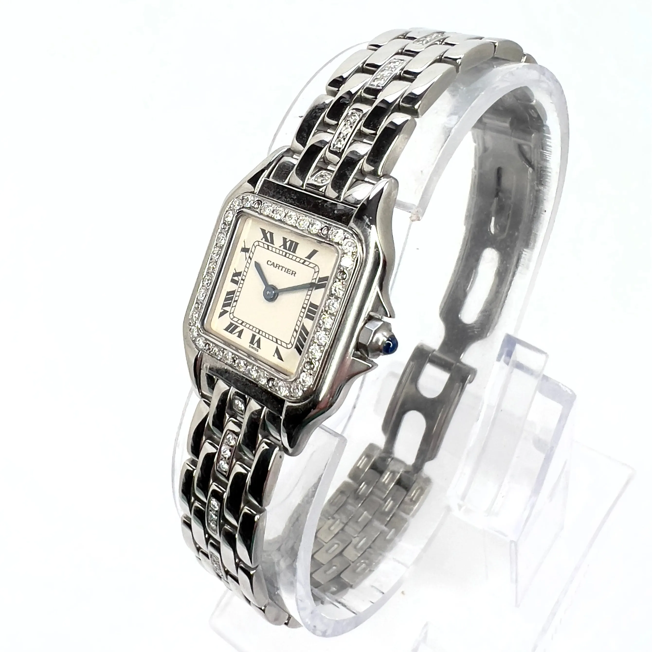 CARTIER PANTHERE Quartz 23mm Steel 0.55TCW Diamond Watch