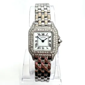 CARTIER PANTHERE Quartz 23mm Steel ~1TCW DIAMOND Watch