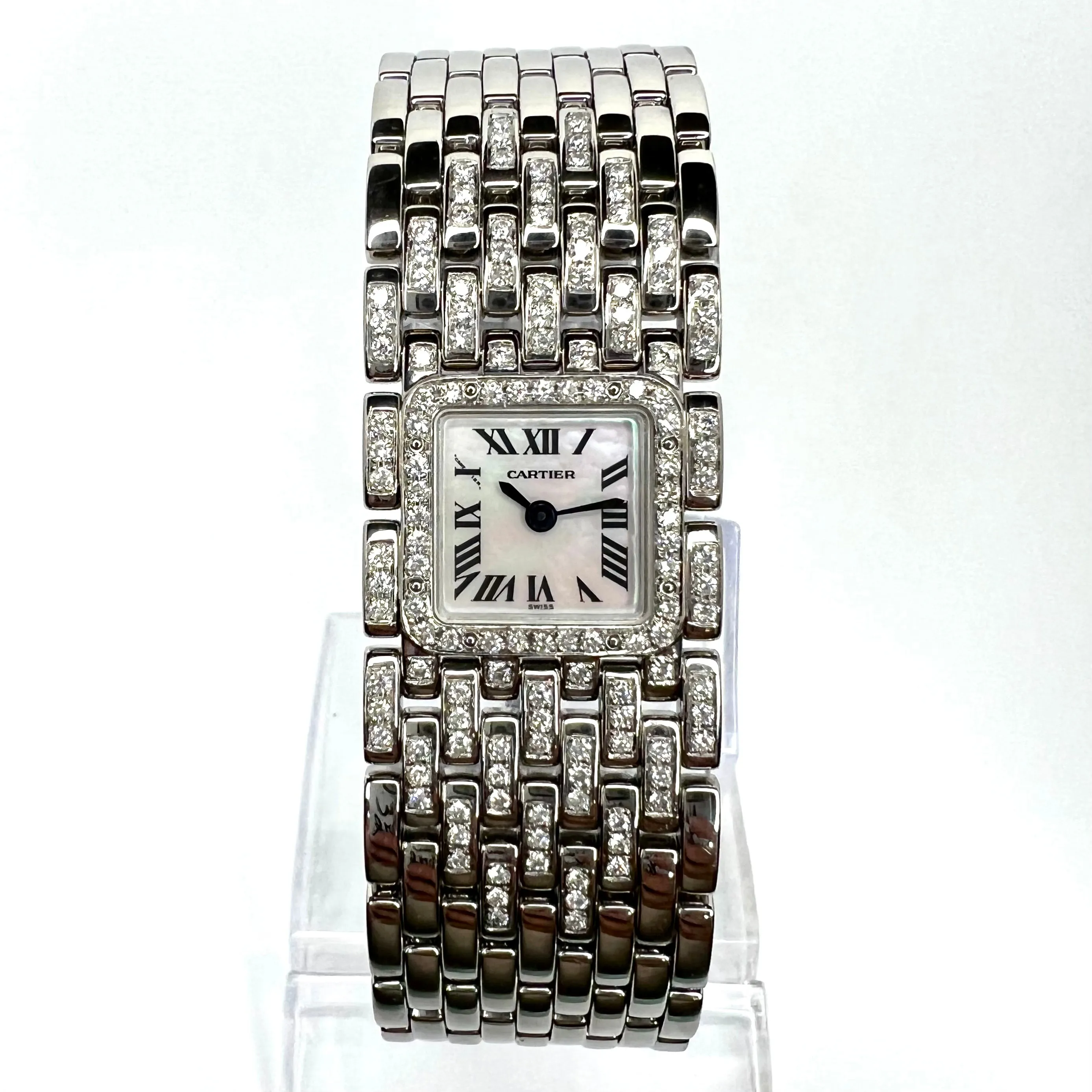 CARTIER PANTHERE RUBAN Quartz Steel 1.32TCW DIAMOND Watch