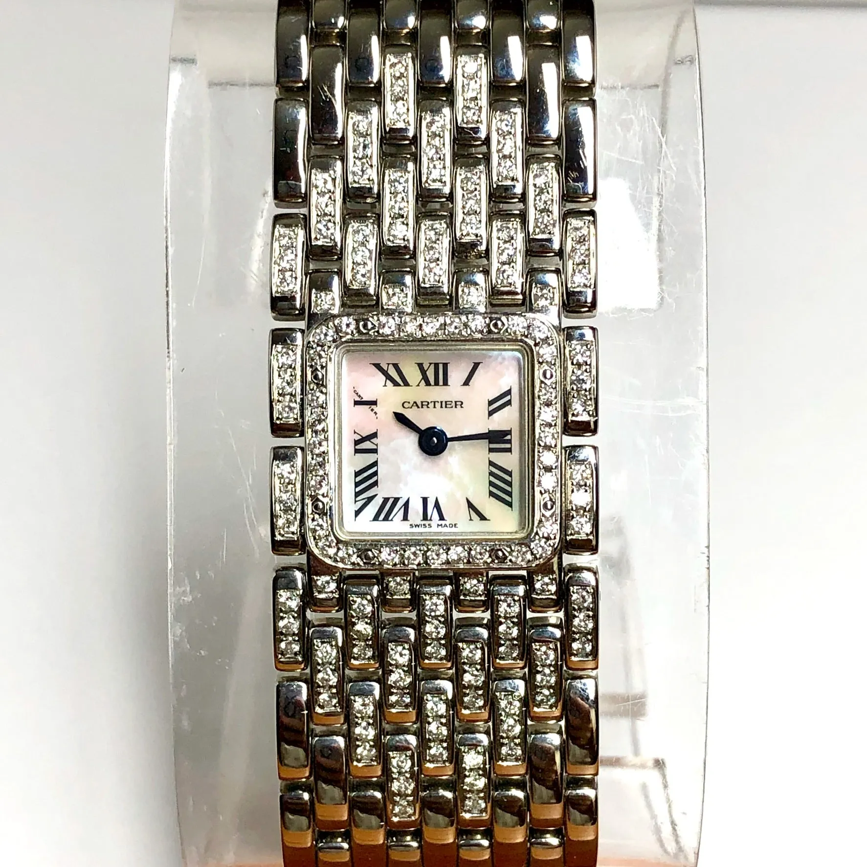 CARTIER PANTHERE RUBAN Quartz Steel 1.32TCW DIAMOND Watch