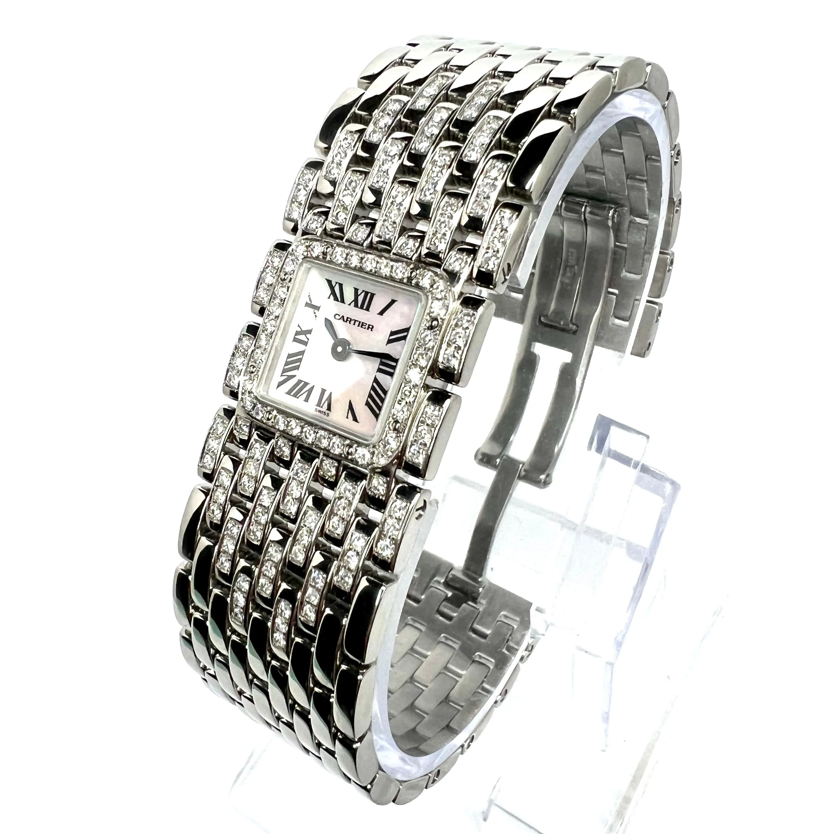 CARTIER PANTHERE RUBAN Quartz Steel 1.32TCW DIAMOND Watch