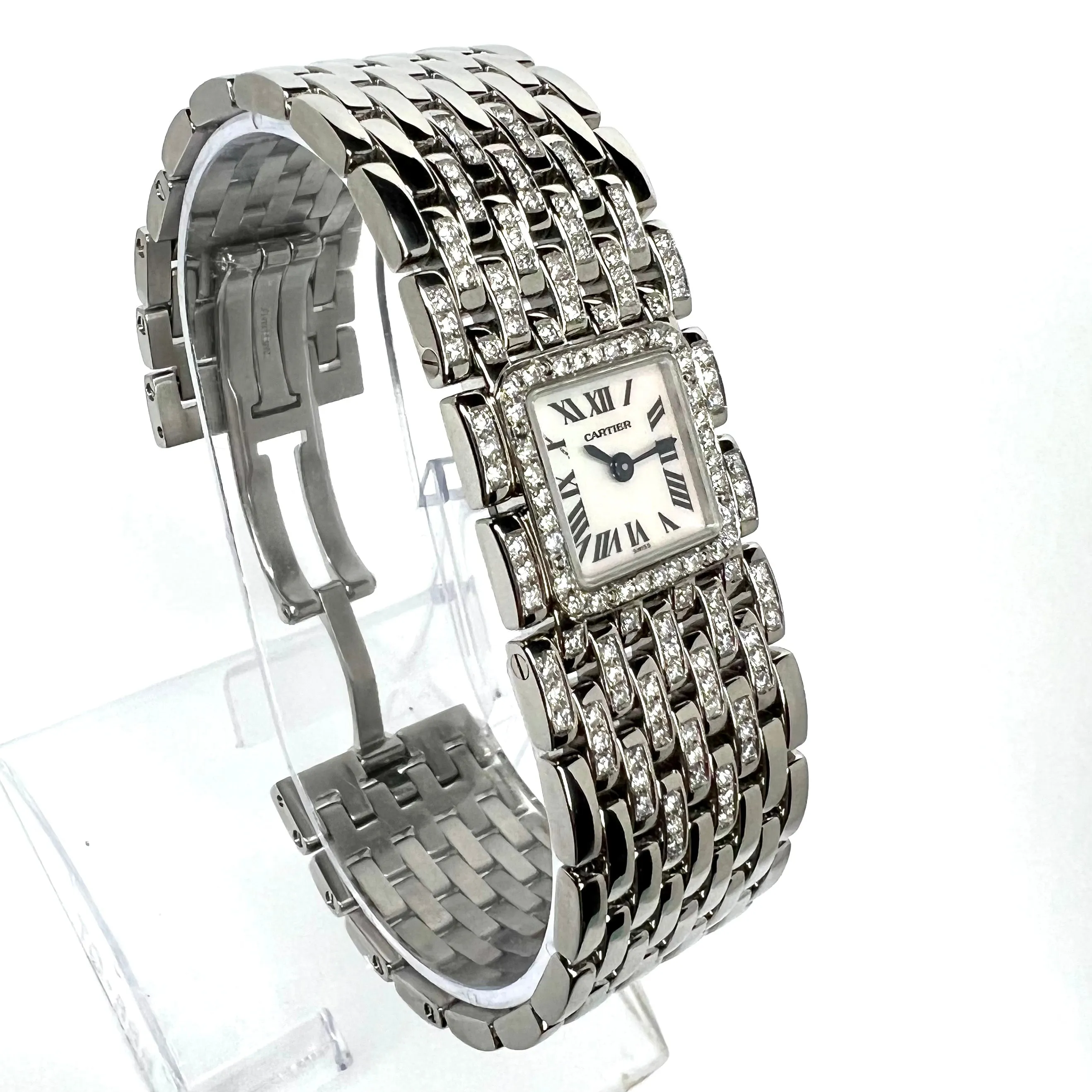 CARTIER PANTHERE RUBAN Quartz Steel 1.32TCW DIAMOND Watch