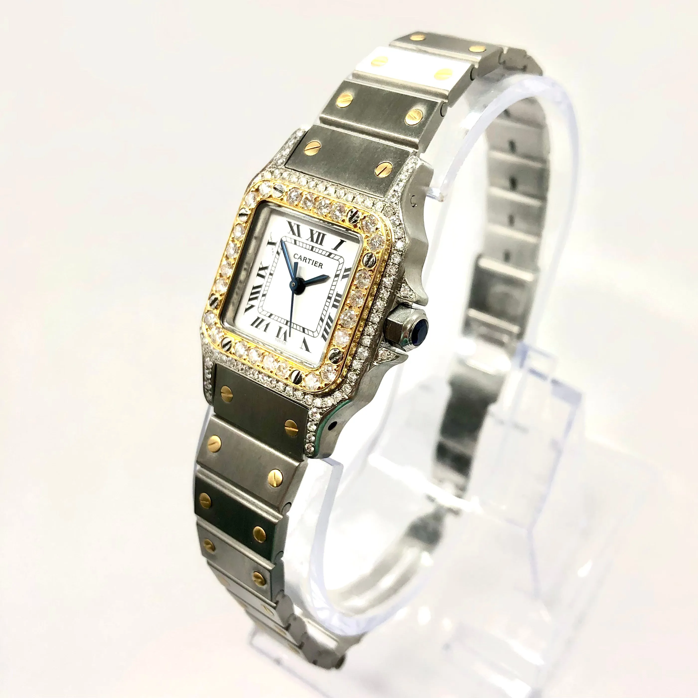 CARTIER SANTOS GALBEE 24mm Automatic 2 Tone 1.09TCW Diamond Watch