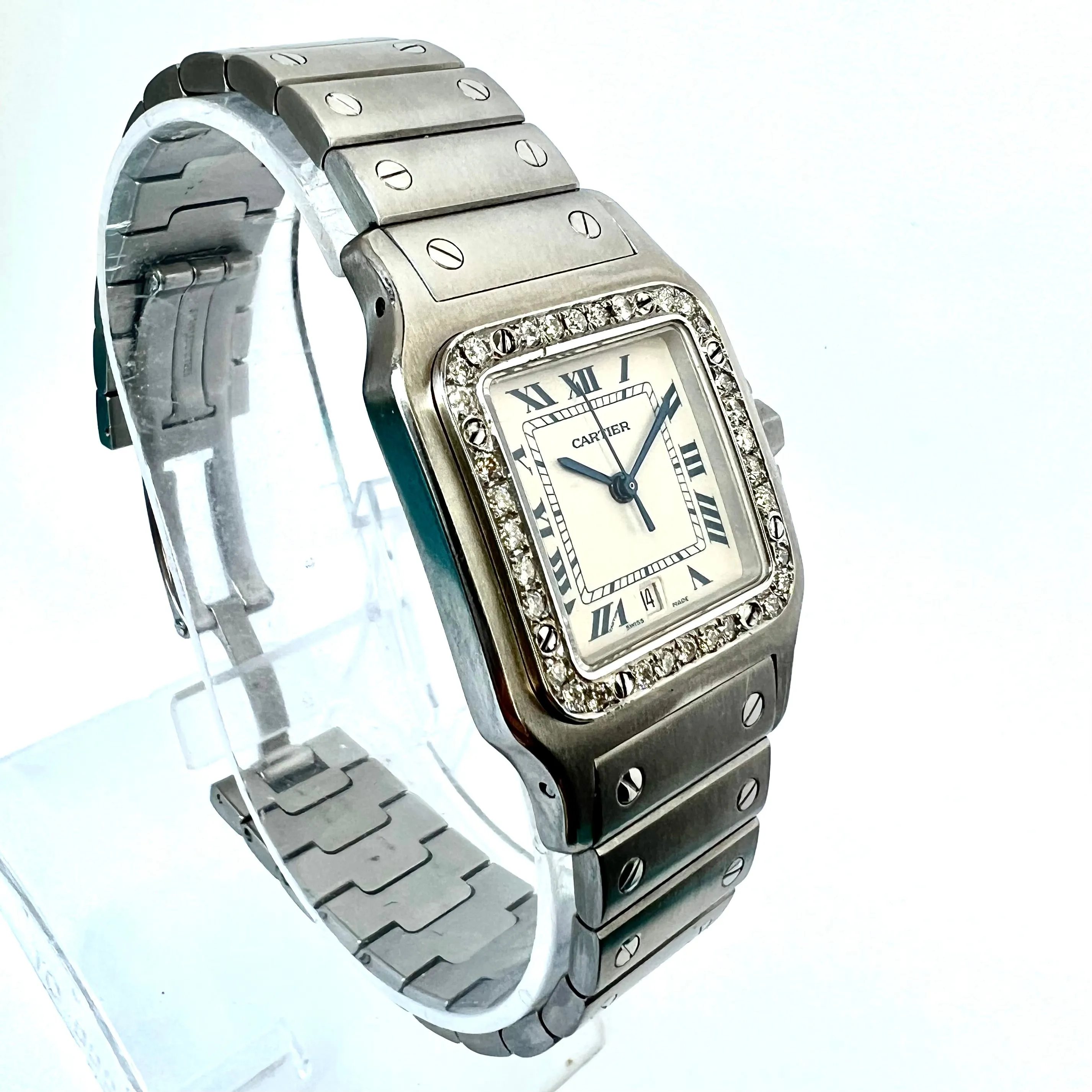 CARTIER SANTOS GALBEE 29mm Quartz Steel 0.85TCW Diamond Watch NEW Model