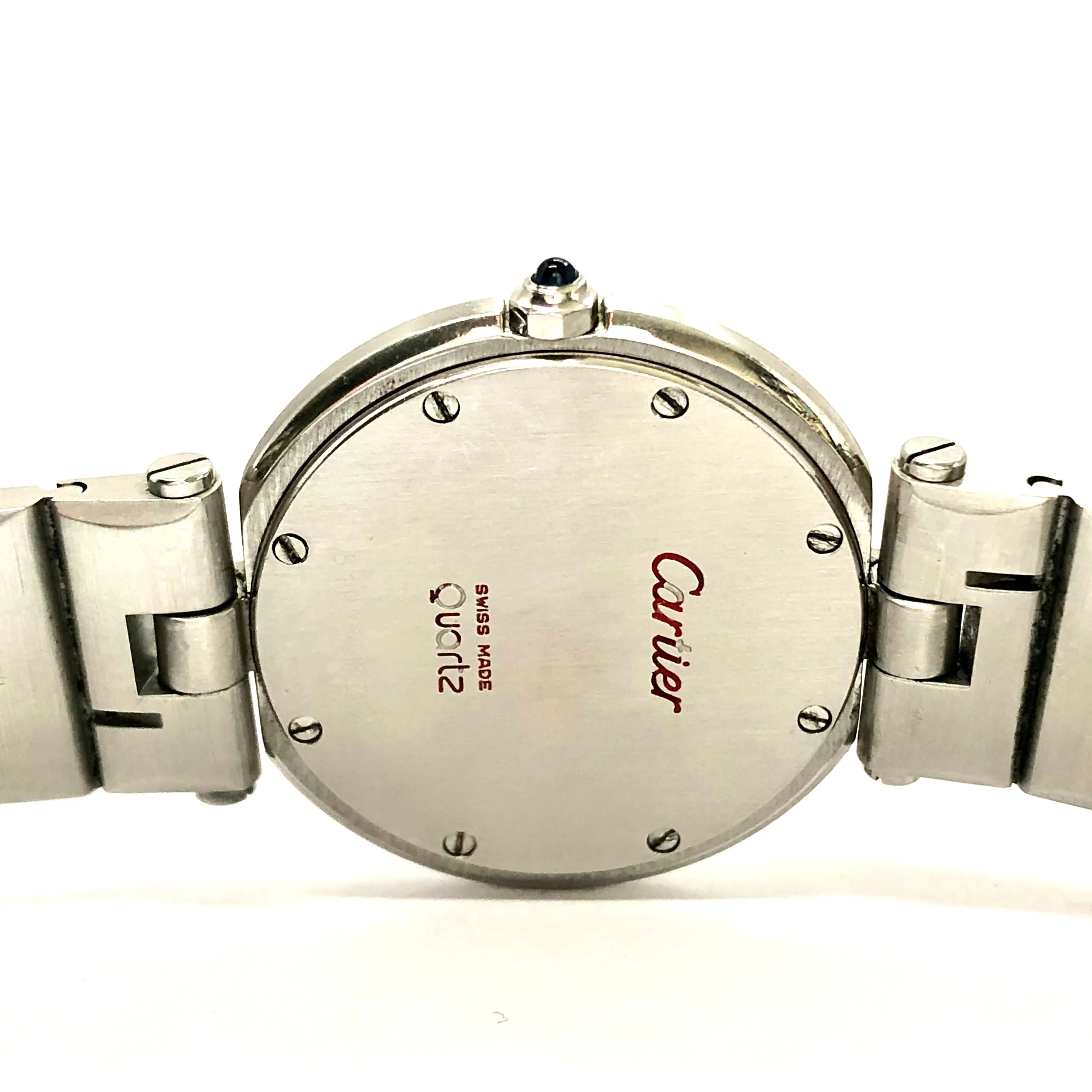 CARTIER SANTOS RONDE 32mm Quartz Steel 0.6TCW DIAMOND Watch