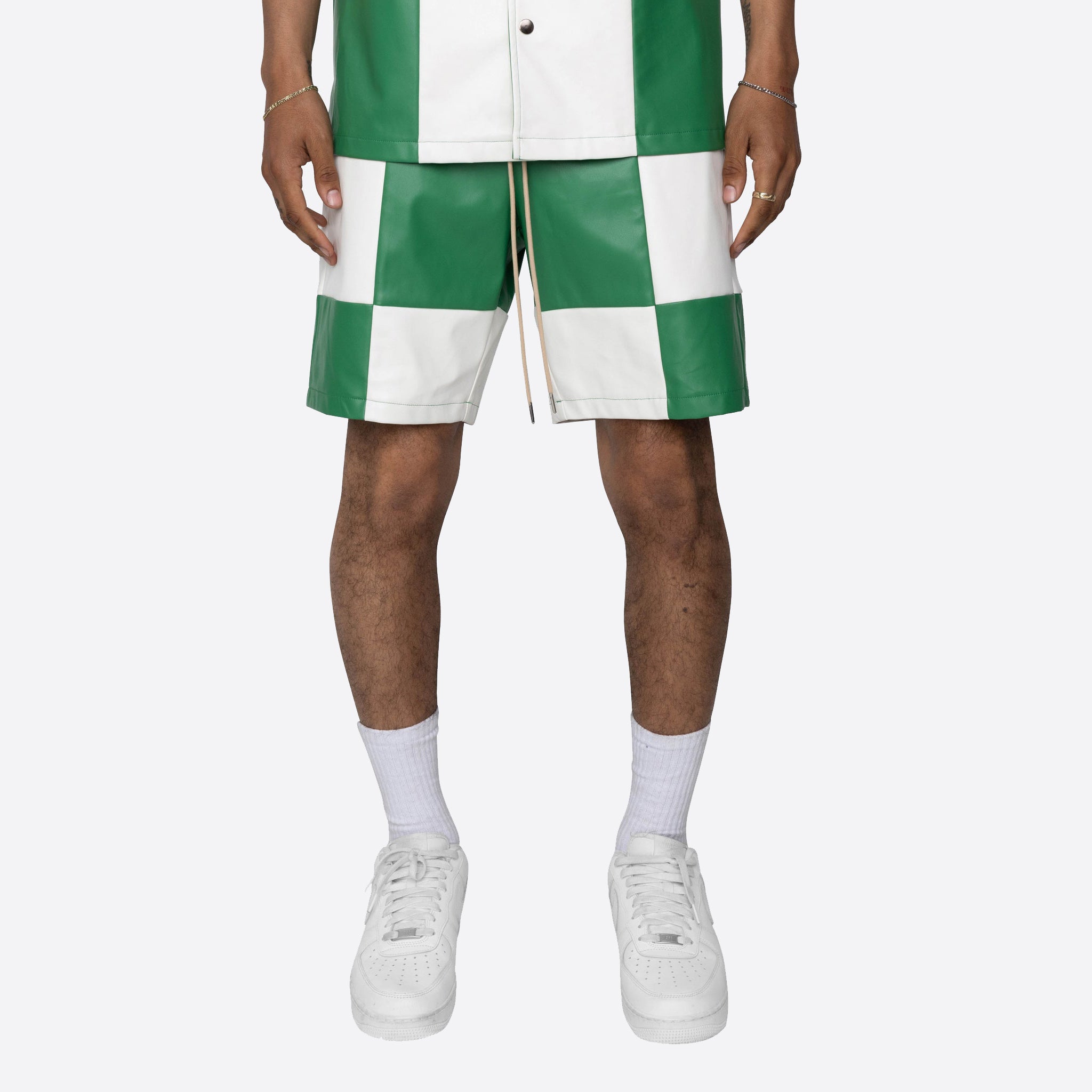 CHECKER SHORTS GREEN/WHITE