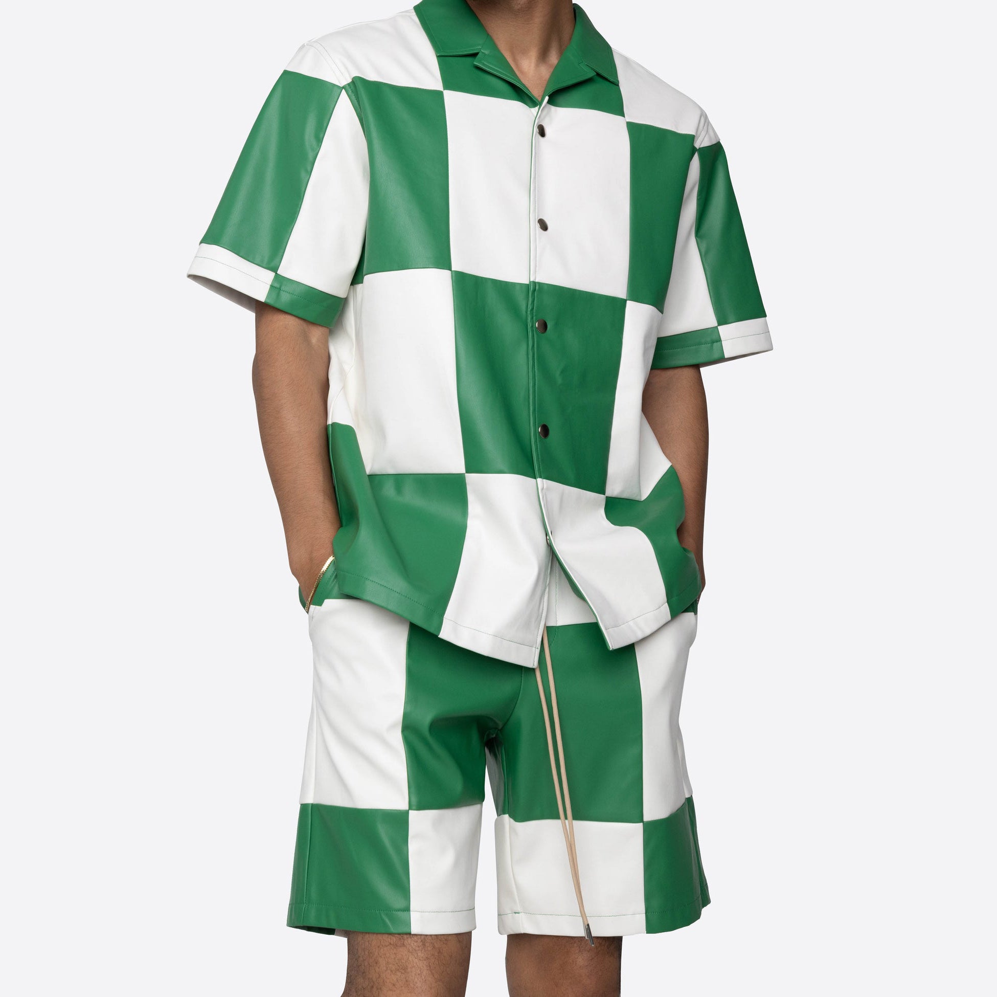 CHECKER SHORTS GREEN/WHITE