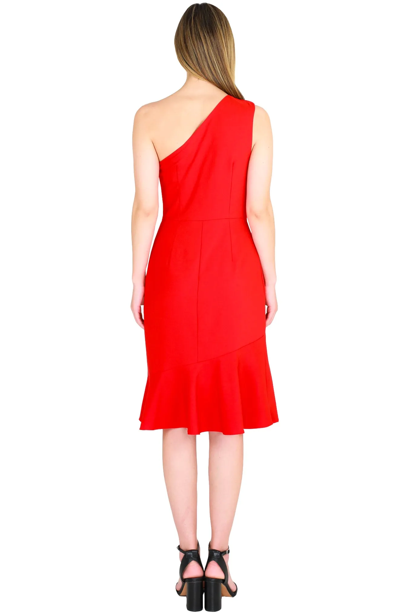 Chrissy One Shoulder Dress - Red