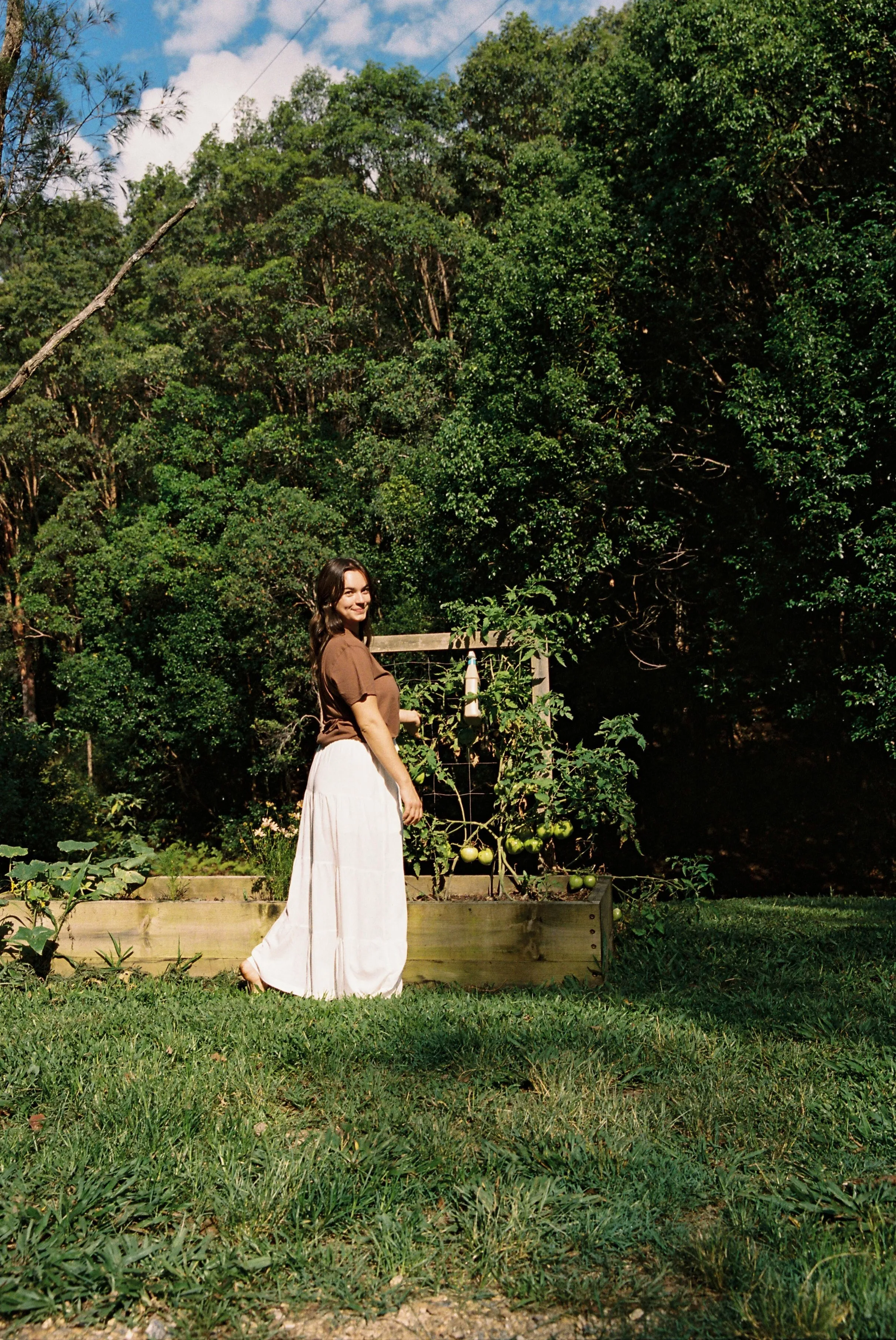 Classic Tiered Maxi Skirt White