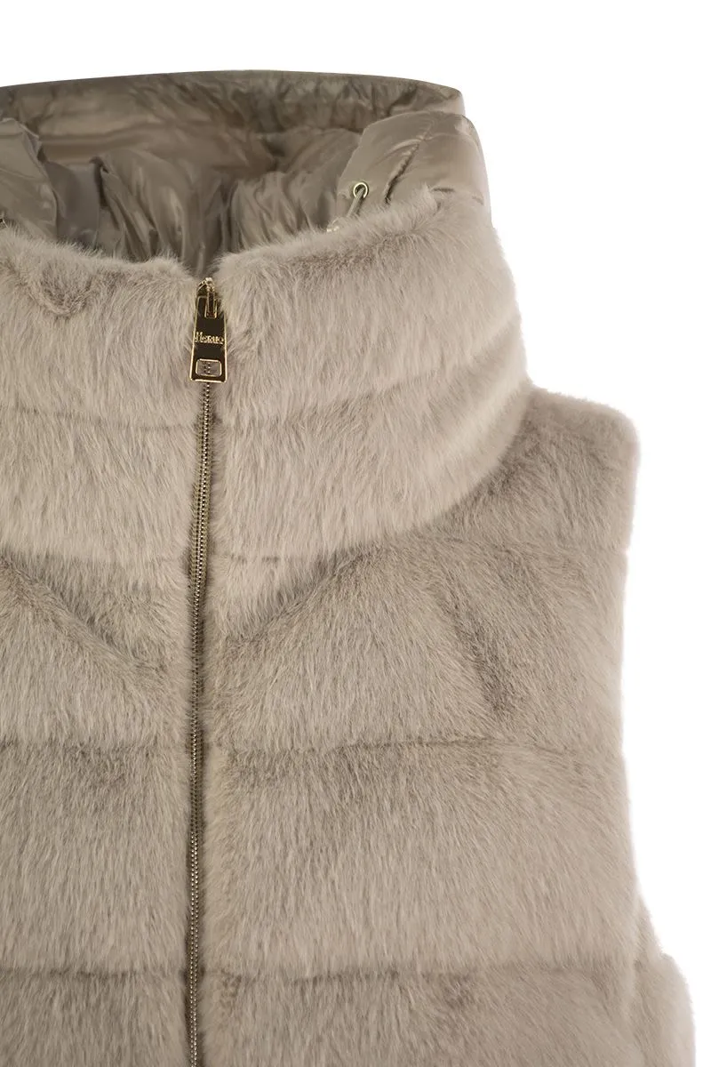 CRUELTY-FREE FUR SLEEVE COAT