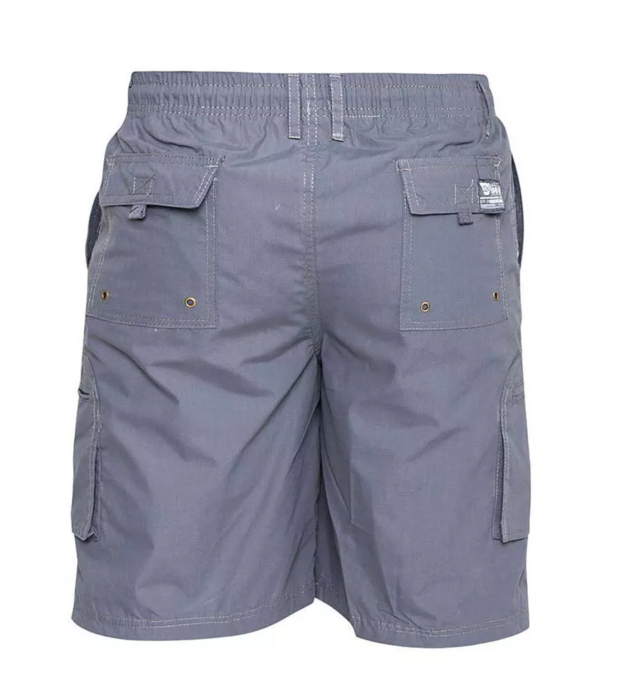 D555 Big Mens Grey Cargo Shorts With Shaped Leg Pockets (NICK GREY)