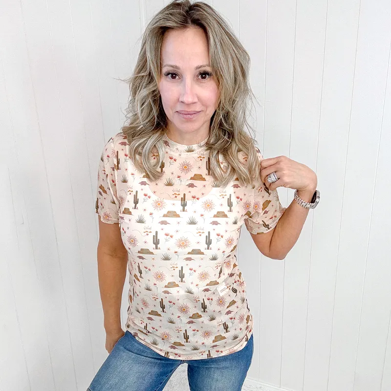 Desert Dreaming Short Sleeve Sheer Top