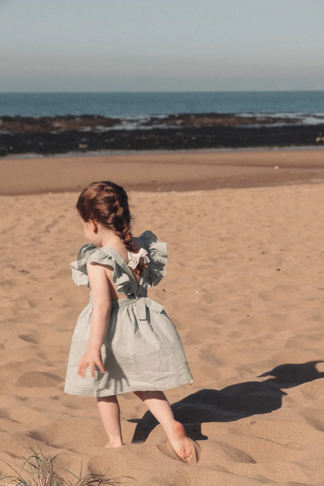 Dusky Sage Frill Shoulder Dress