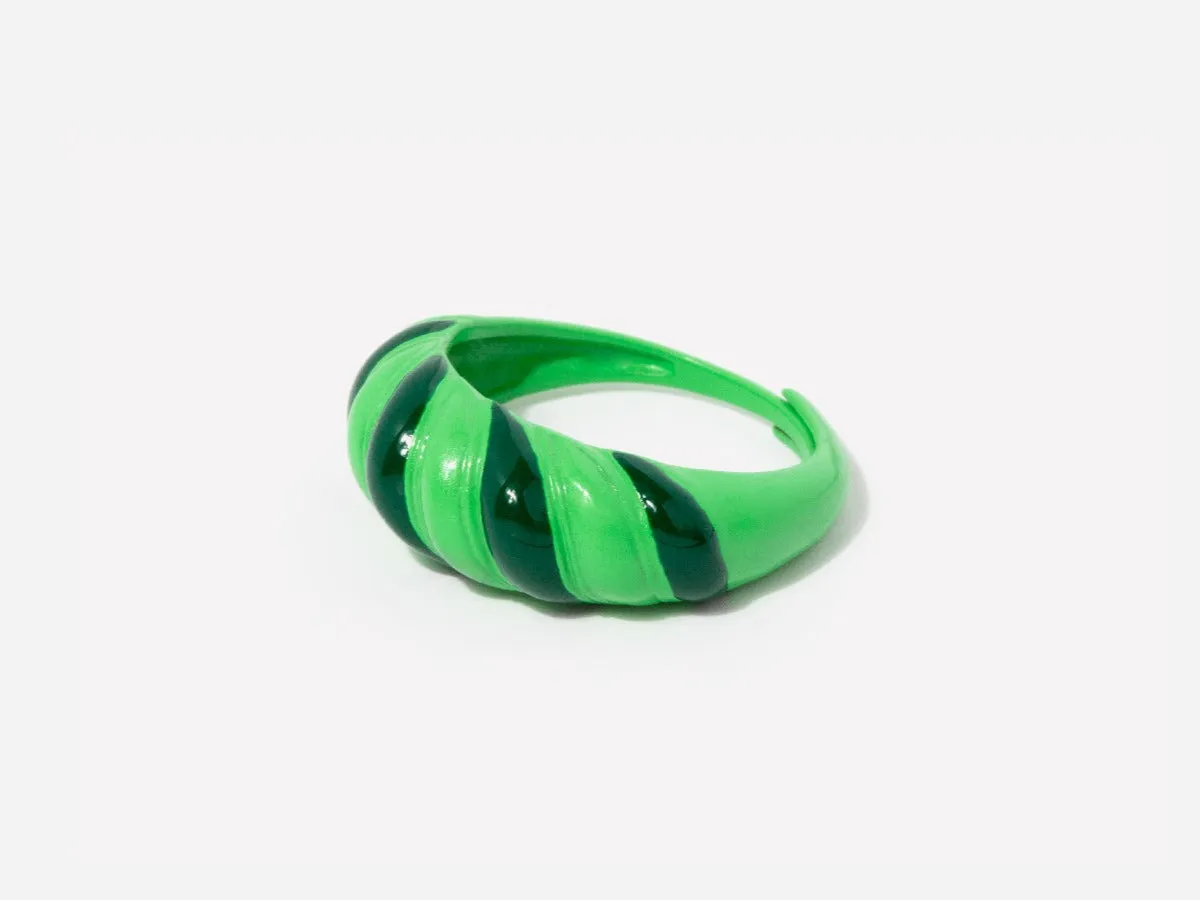 Emerald Green Croissant Ring