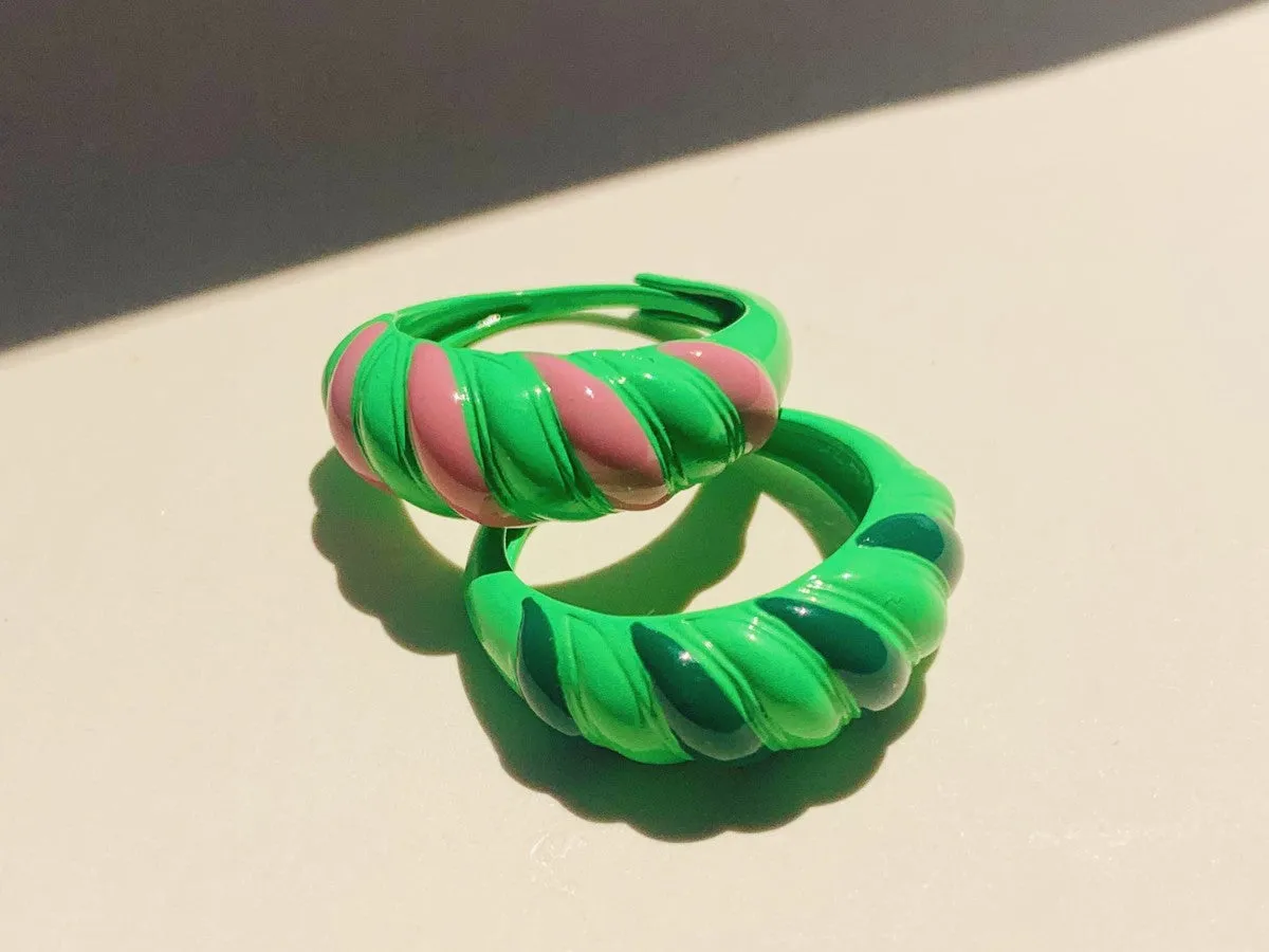 Emerald Green Croissant Ring