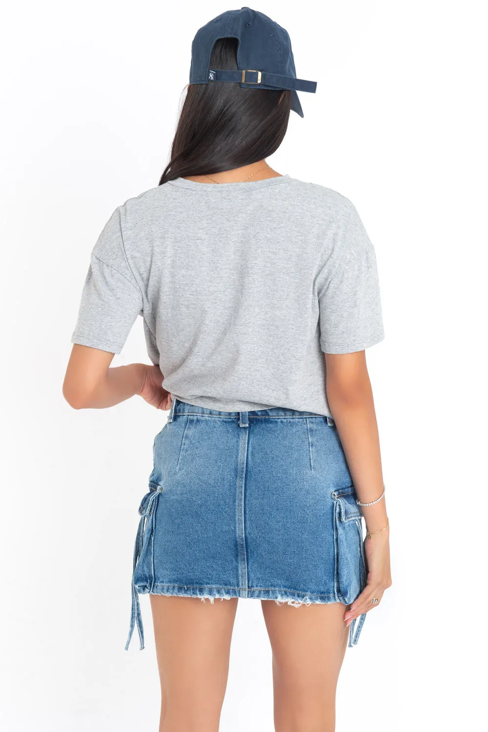 Falda corta cargo de denim fit ajustado