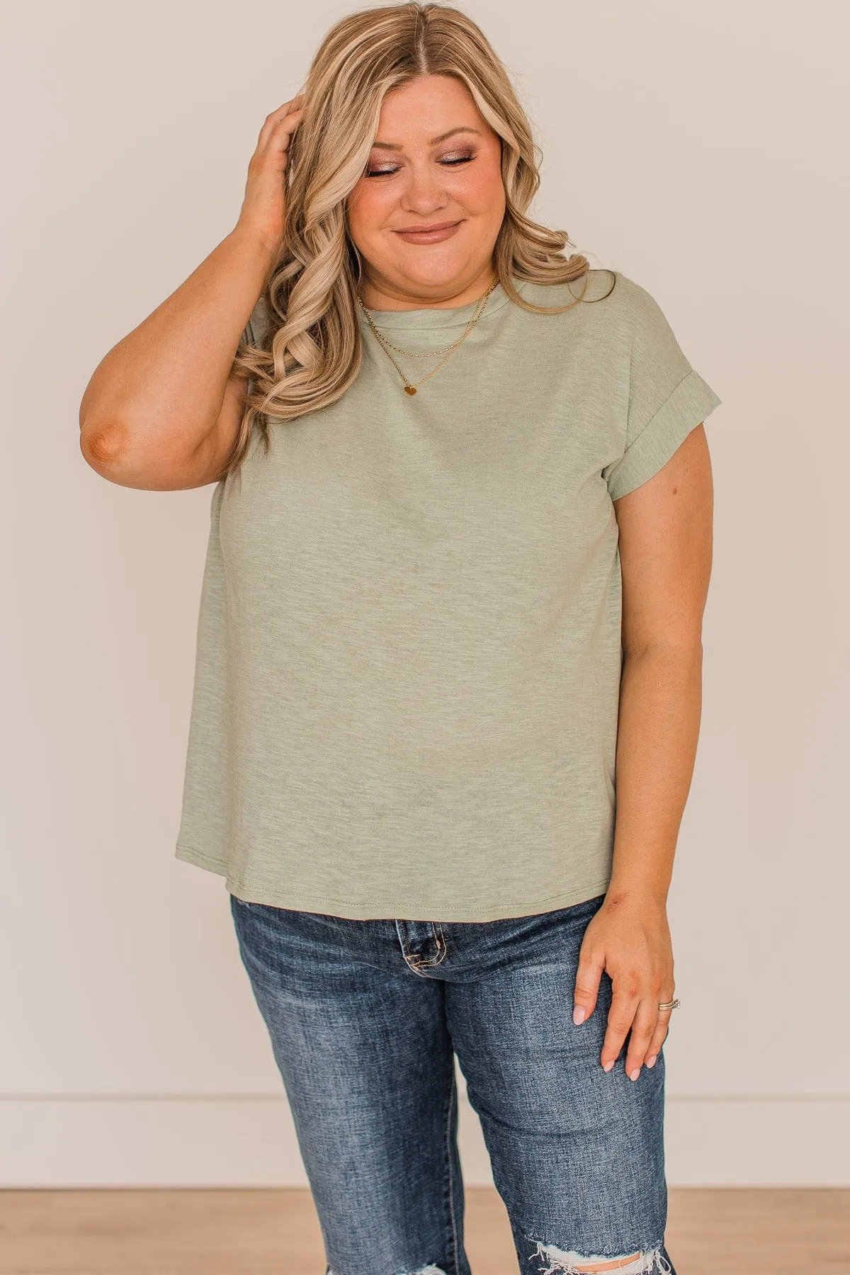 Find Your Shine Short Sleeve Top- Sage