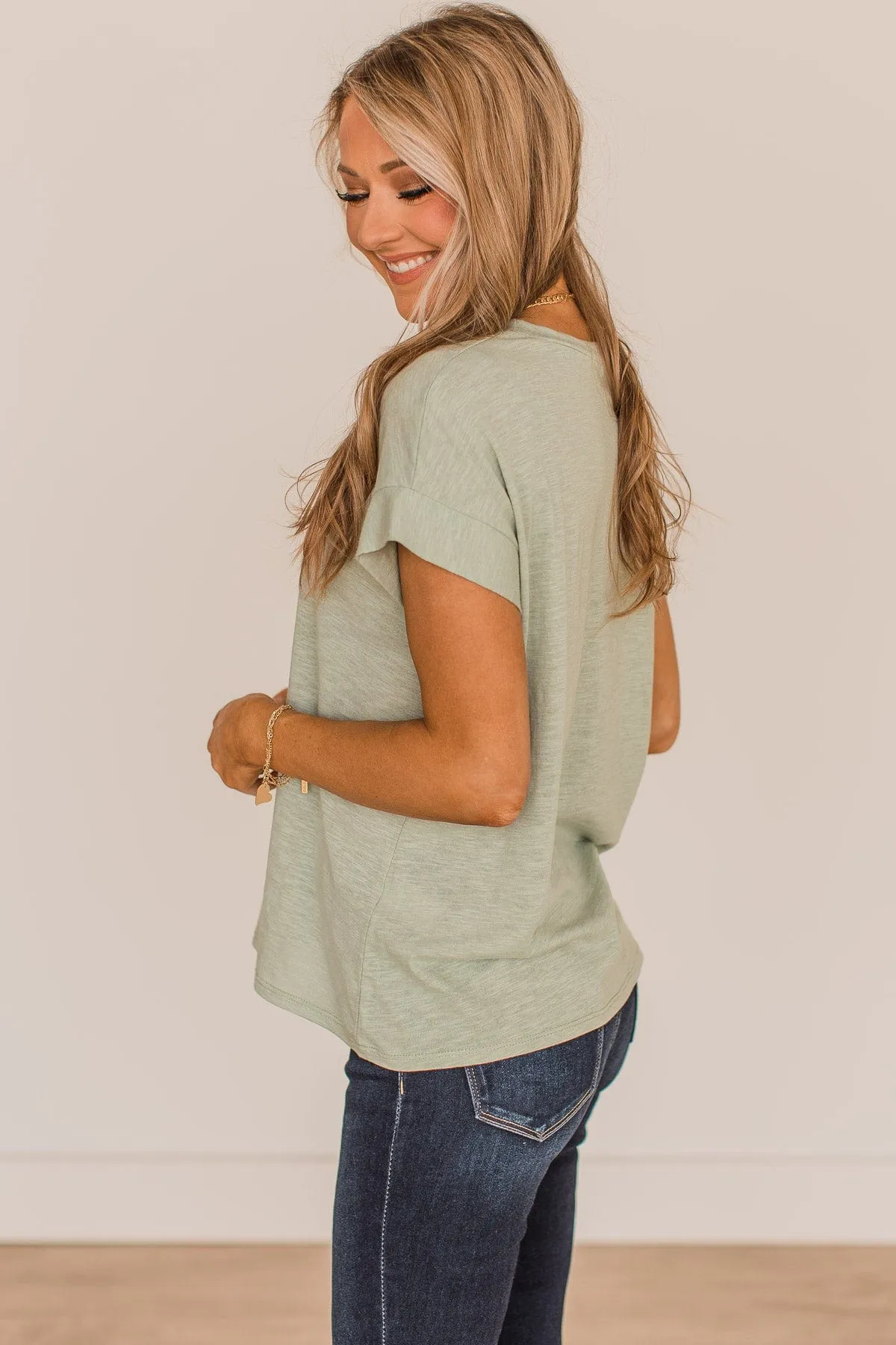 Find Your Shine Short Sleeve Top- Sage