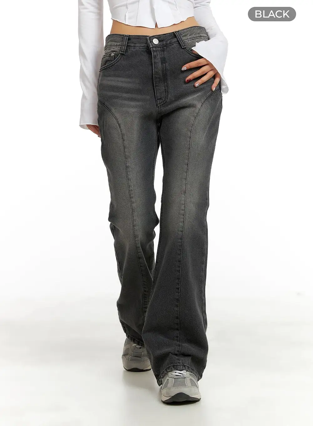 Front Seam Slim Bootcut Jeans CA415